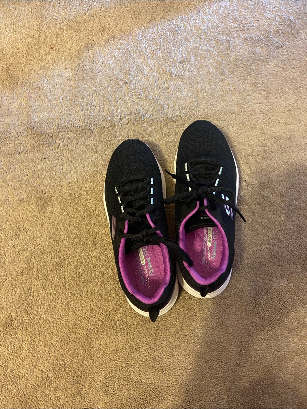 Skechers Black Athletic Sneakers with Purple Lining - Women's